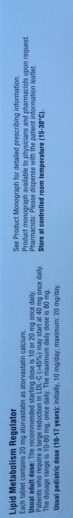 Apo-Atorvastatine 20mg